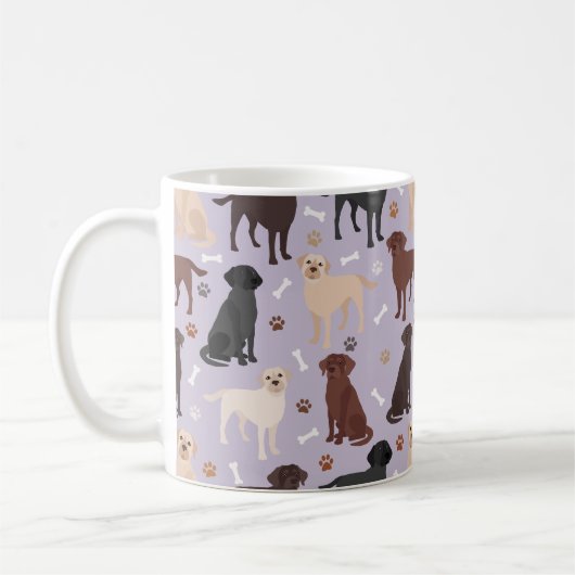 Labrador Retriever Paws and Botten Coffee Mok (Links)