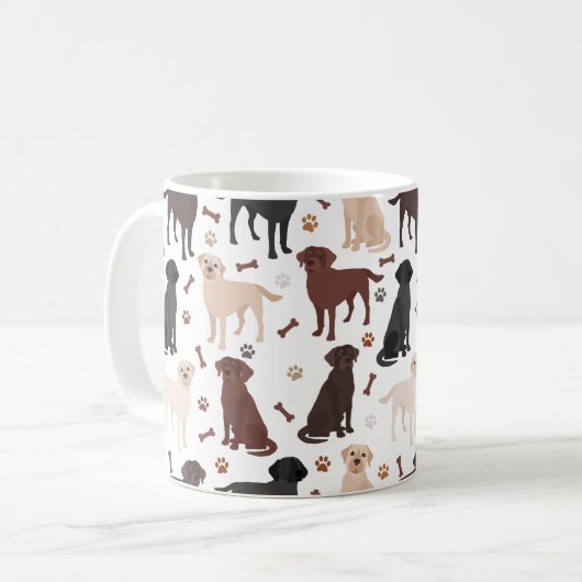 Labrador Retriever Paws and Botten Coffee Mok (Voorkant links)
