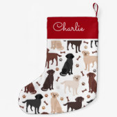 Labrador Retriever Paws and Botten Custom Name Kleine Kerstsok (Achterkant)