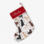 Labrador Retriever Paws and Botten Custom Name Kleine Kerstsok (Achterkant (Hangend))