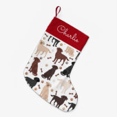 Labrador Retriever Paws and Botten Custom Name Kleine Kerstsok (Voorkant (Hangend))