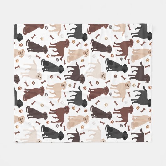 Labrador Retriever Paws and Botten Fleece Blanket Deken (Voorkant (Horizontaal))