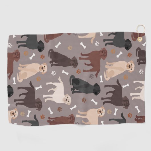 Labrador Retriever Paws and Botten Golf Towel Golfhanddoek (Horizontaal)