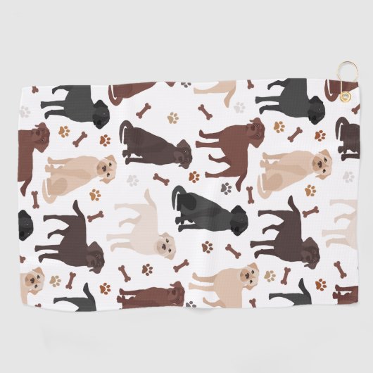 Labrador Retriever Paws and Botten Golf Towel Golfhanddoek (Horizontaal)