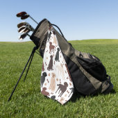 Labrador Retriever Paws and Botten Golf Towel Golfhanddoek (Groen)