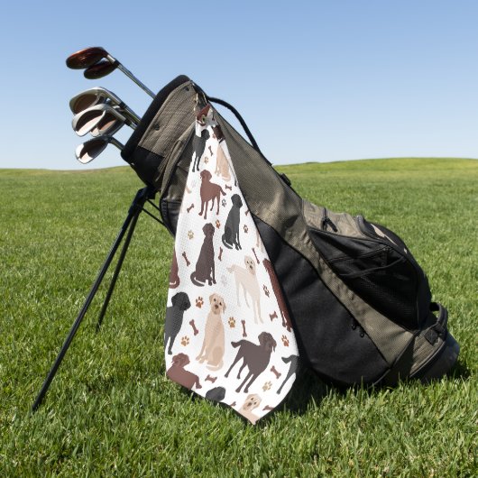 Labrador Retriever Paws and Botten Golf Towel Golfhanddoek (Groen)