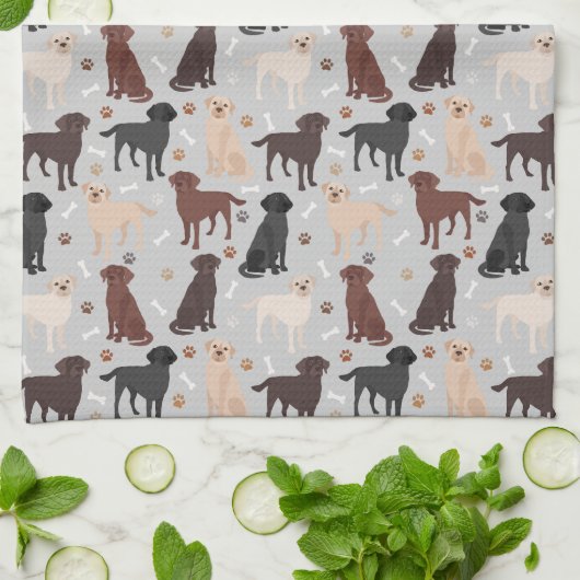 Labrador Retriever Paws and Botten Kitchen Towel Theedoek (Gevouwen)