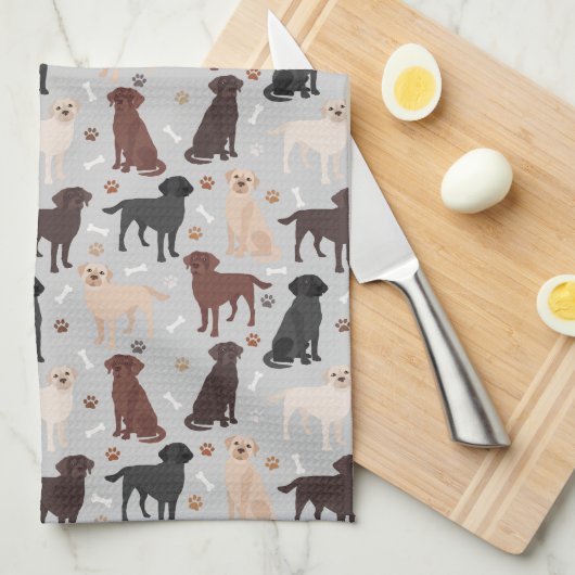 Labrador Retriever Paws and Botten Kitchen Towel Theedoek (Quarter Fold)