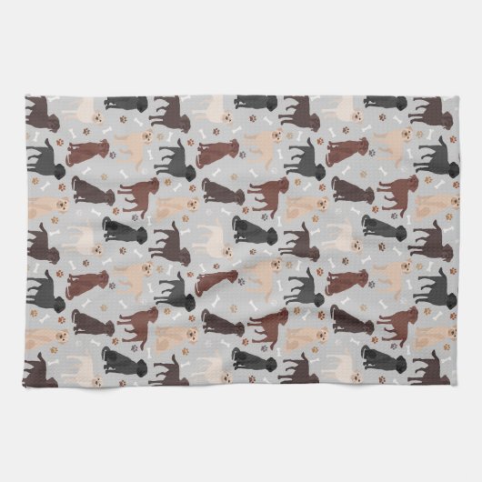 Labrador Retriever Paws and Botten Kitchen Towel Theedoek (Horizontaal)