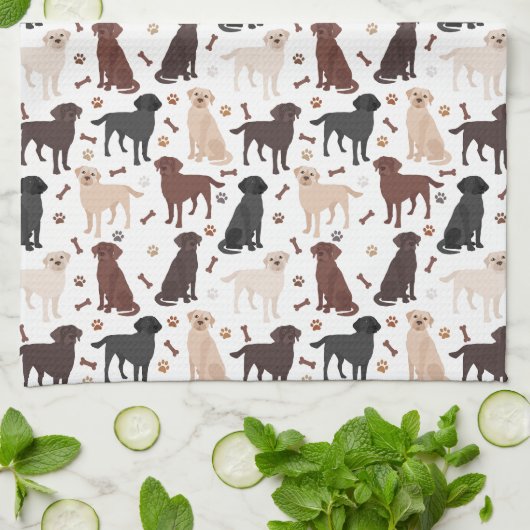 Labrador Retriever Paws and Botten Kitchen Towel Theedoek (Gevouwen)