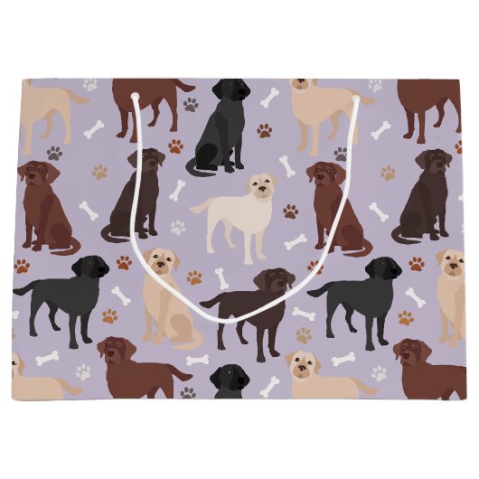 Labrador Retriever Paws and Botten Large Gift Bag Groot Cadeauzakje (Voorkant)