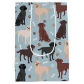 Labrador Retriever Paws and Botten Medium Gift Bag Cadeauzakje (Achterkant)