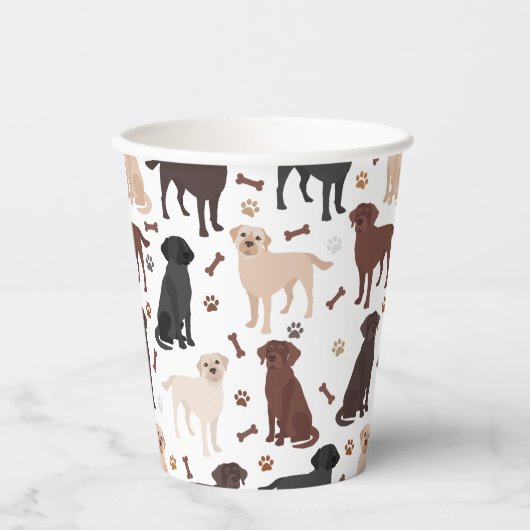 Labrador Retriever Paws and Botten Paper Cups Papieren Bekers (Voorkant)