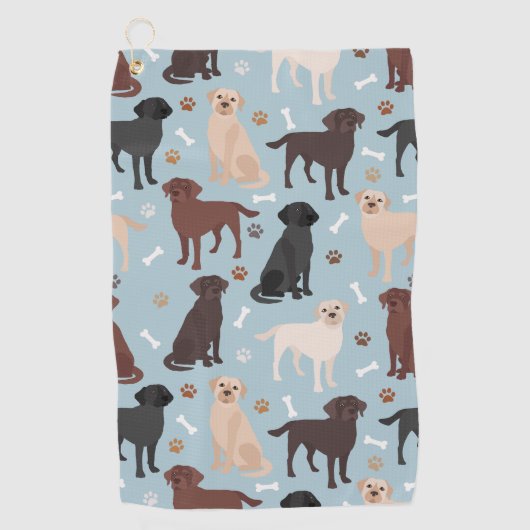 Labrador Retriever Paws en Botten Golfhanddoek (Voorkant)