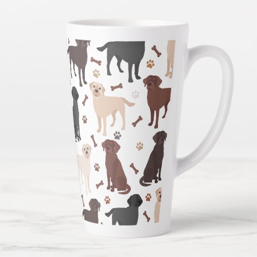 Labrador Retriever Paws en Botten Latte Mok (Rechts)