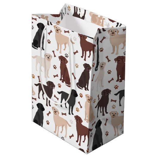 Labrador Retriever Paws en Botten Medium Cadeauzakje (Achterkant Gekanteld)