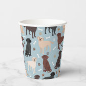 Labrador Retriever Paws en Botten Papieren Bekers (Voorkant)