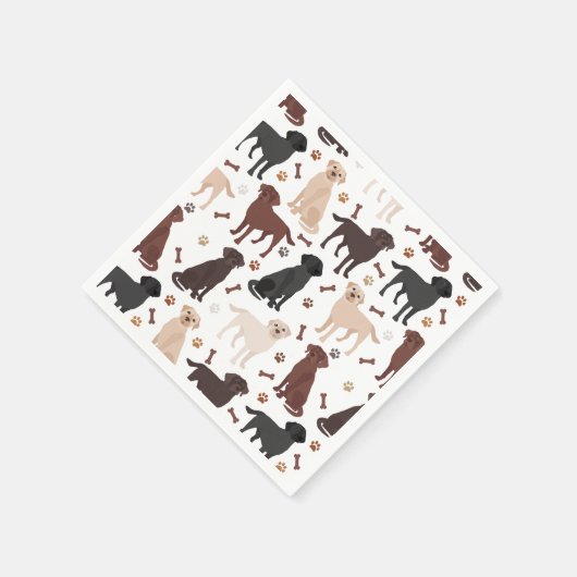 Labrador Retriever Paws en Botten Servet (Hoek)