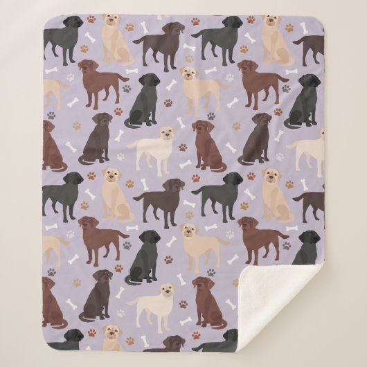 Labrador Retriever Paws en Botten Sherpa Blanket Deken (Voorkant)