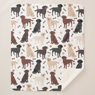 Labrador Retriever Paws en Botten Sherpa Blanket Deken