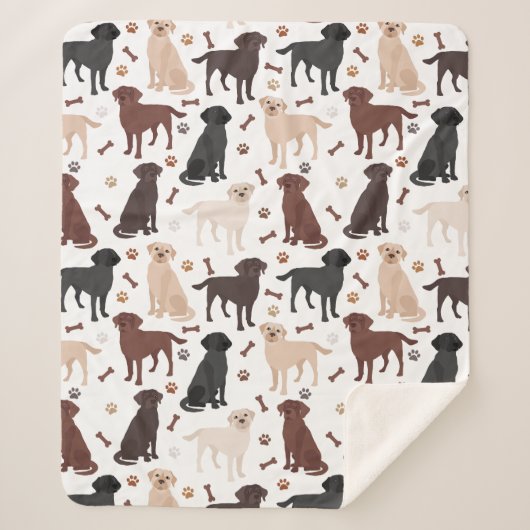 Labrador Retriever Paws en Botten Sherpa Blanket Deken (Voorkant)
