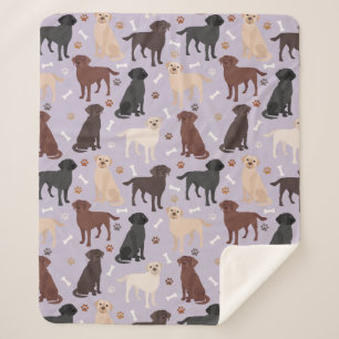 Labrador Retriever Paws en Botten Sherpa Blanket Sherpa Deken