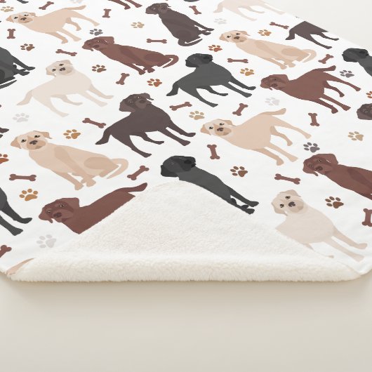 Labrador Retriever Paws en Botten Sherpa Blanket Sherpa Deken (3/4)