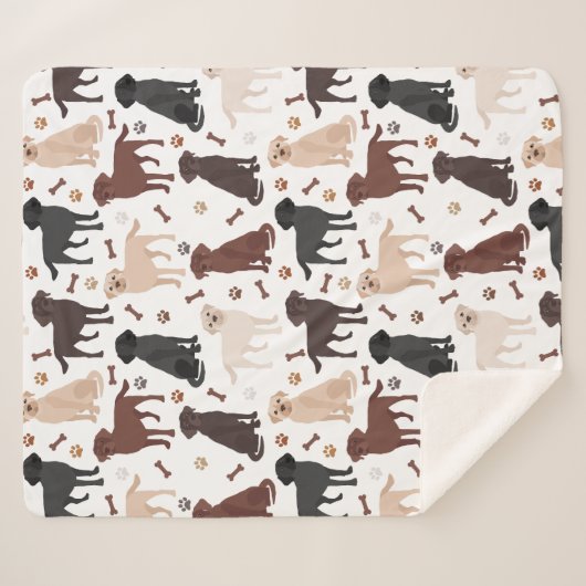 Labrador Retriever Paws en Botten Sherpa Blanket Sherpa Deken (Voorkant (horizontaal))