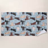 Labrador Retriever Paws en Botten Strandlaken (Voorkant)