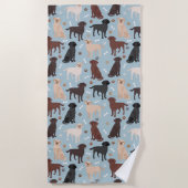 Labrador Retriever Paws en Botten Strandlaken (Voorkant)