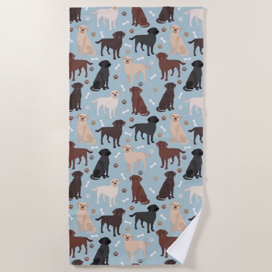 Labrador Retriever Paws en Botten Strandlaken (Voorkant)