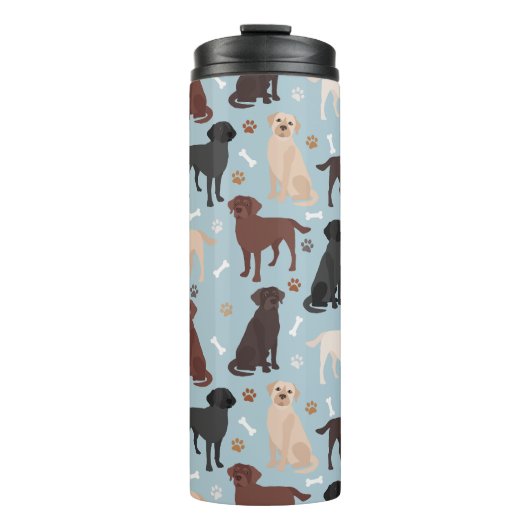 Labrador Retriever Paws en Botten Thermal Tumbler Thermosbeker (Voorkant)