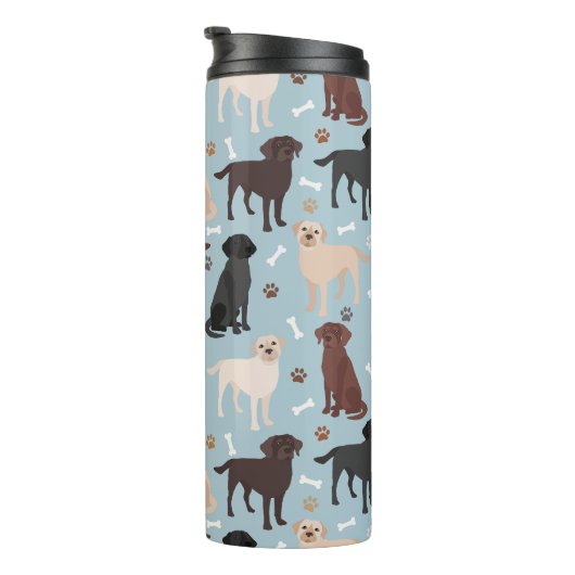 Labrador Retriever Paws en Botten Thermal Tumbler Thermosbeker (Geroteerd rechts)