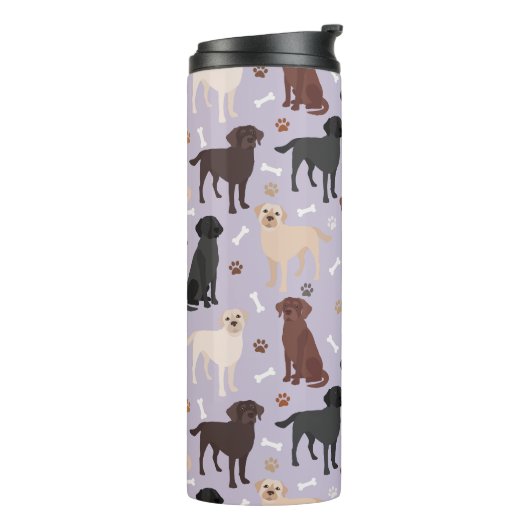 Labrador Retriever Paws en Botten Thermal Tumbler Thermosbeker (Gedraaid links)
