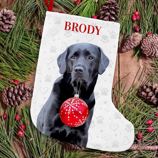 Labrador Retriever Pet Dog Paw Prints Kerstmis Kleine Kerstsok