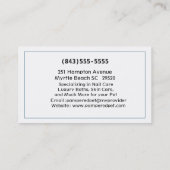 Labrador Retriever Pet Groomer/Vet/Sitters Visitekaartje (Achterkant)