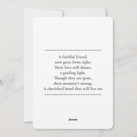 Labrador Retriever PET Loss Sympathy Card Feestdagenkaart (Achterkant)