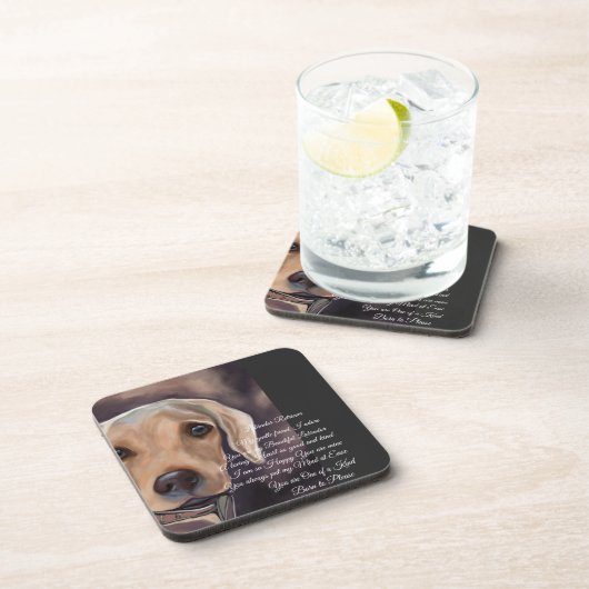 Labrador Retriever Poëzie Bier Onderzetter (Rechterzijde)