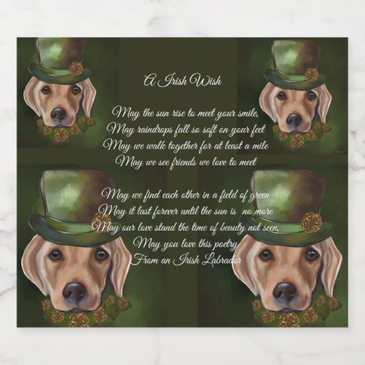 Labrador Retriever Poëzie Sparkling Wijnetiket (Enkel label)