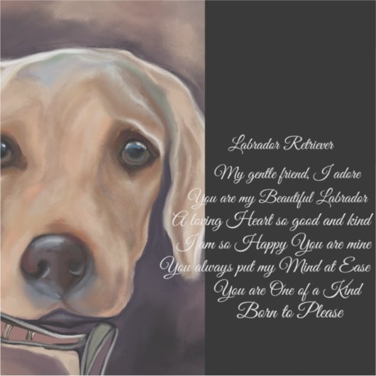 Labrador Retriever Poëzie Sticker (Voorkant)