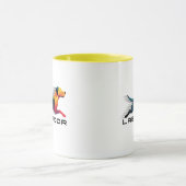 Labrador retriever poligonal en amarillo y azul mok (Midden)