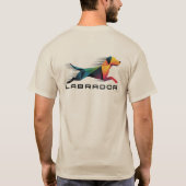 Labrador retriever poligonal en amarillo y azul t-shirt (Achterkant)