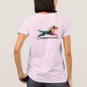 Labrador retriever poligonal en amarillo y azul t-shirt (Achterkant)