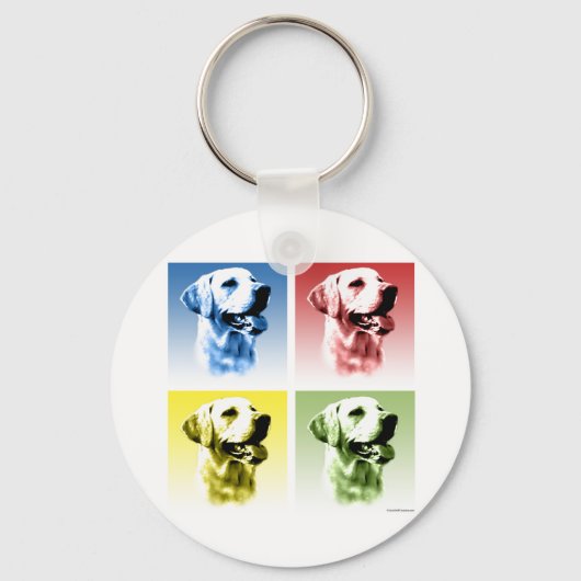 Labrador Retriever Pop Art Sleutelhanger (Voorkant)