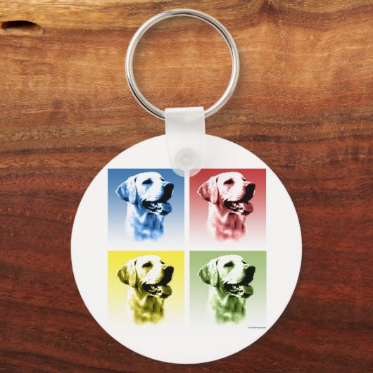 Labrador Retriever Pop Art Sleutelhanger (Voorkant)