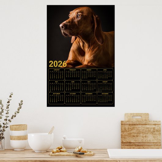 Labrador Retriever Portrait with 2026 Calendar Poster (Keuken)