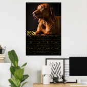 Labrador Retriever Portrait with 2026 Calendar Poster (Thuiskantoor)