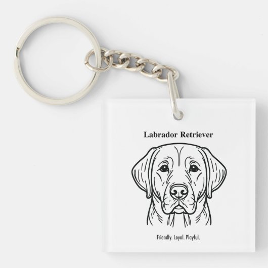Labrador Retriever Portret Sleutelhanger (Voorkant)