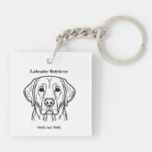 Labrador Retriever Portret Sleutelhanger (Achterkant)