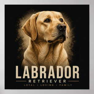 Labrador Retriever Portret Trouw Familiedier Poster